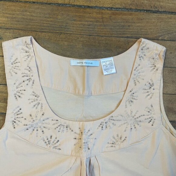 Cote Femme Cream Sleeveless Blouse 10/12 - Picture 4 of 7